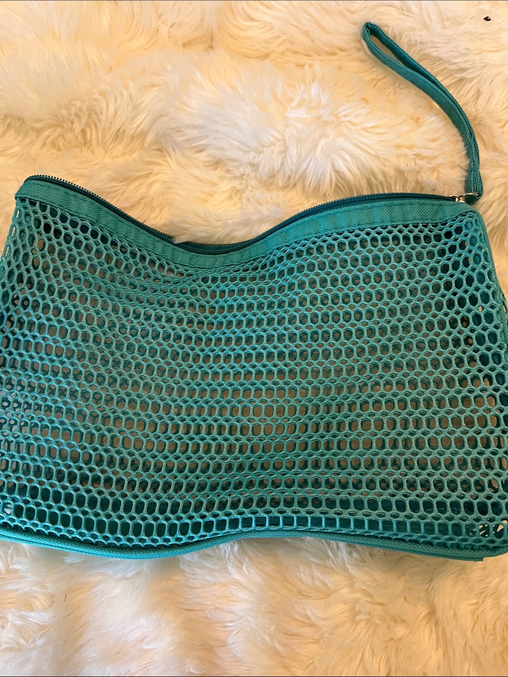 Teal Mesh beach Tote Bag - Picture 4 of 8